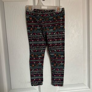 Colorful deer, fox and leaf print leggings - size 24 M